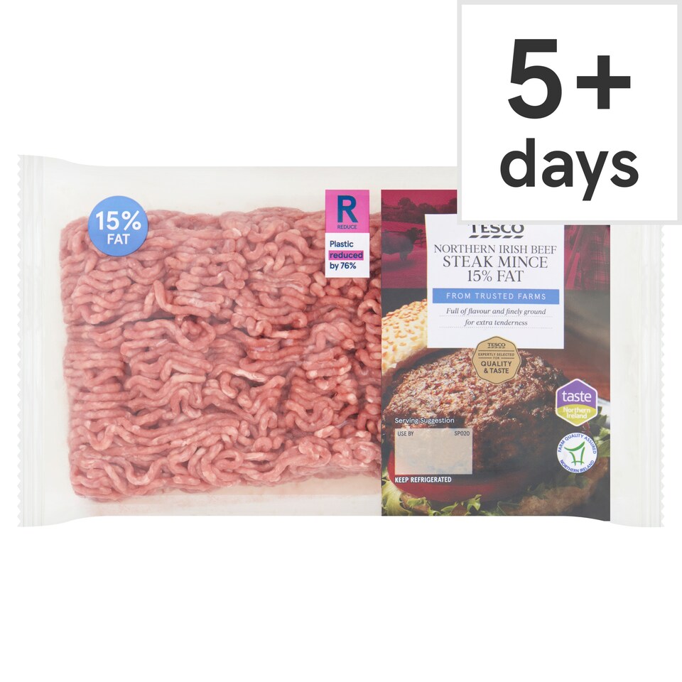 Tesco Northern Irish Beef Steak Mince 15% Fat 750g