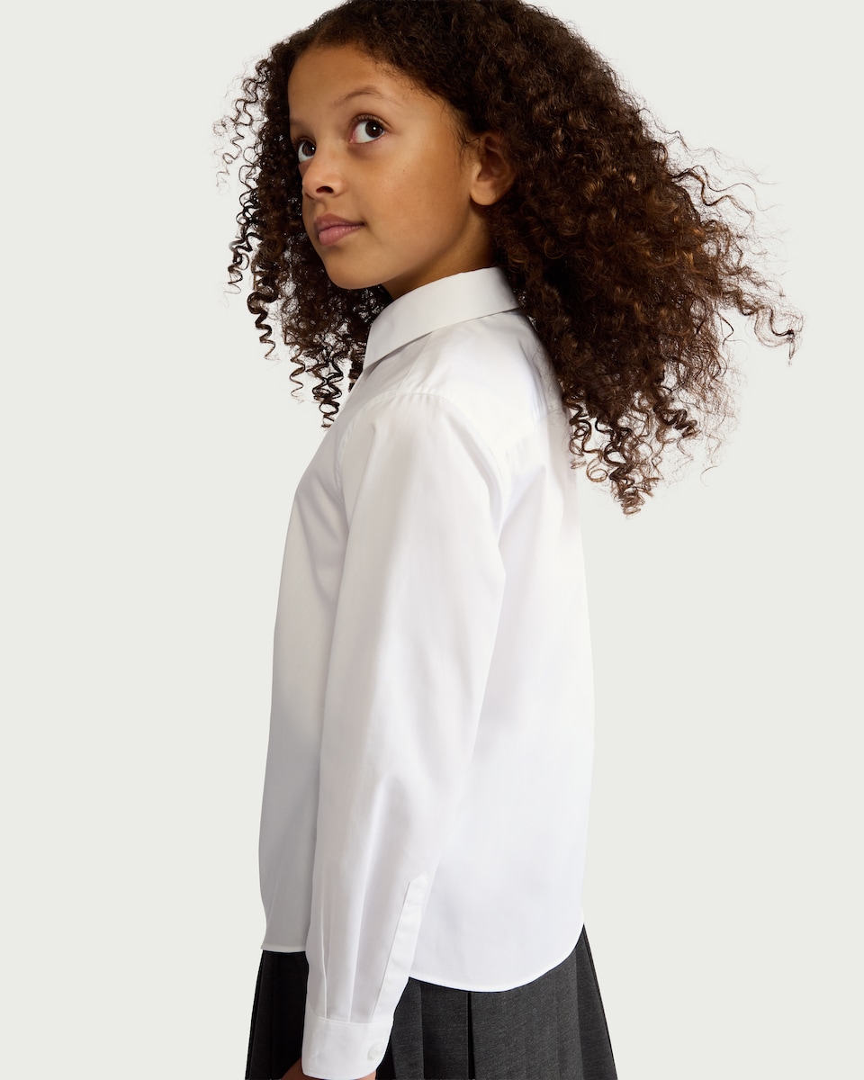 image 1 of F&F Girls School 3-Pack Dressing Made Easy Shirts in White