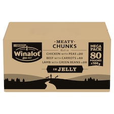 WINALOT Meaty Chunks Mixed in Jelly Wet Dog Food 80x100g