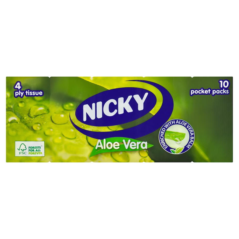 Nicky Aloe Vera Pocket Tissues 10 Pack