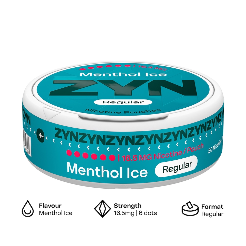 image 1 of ZYN Menthol Ice Nicotine 16.5mg x 20 Pouches 14g