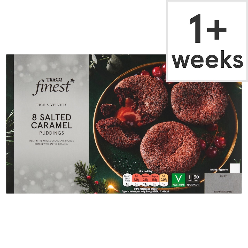 Tesco Finest Salted Caramel Melt In The Middle Puddings 8 Pack