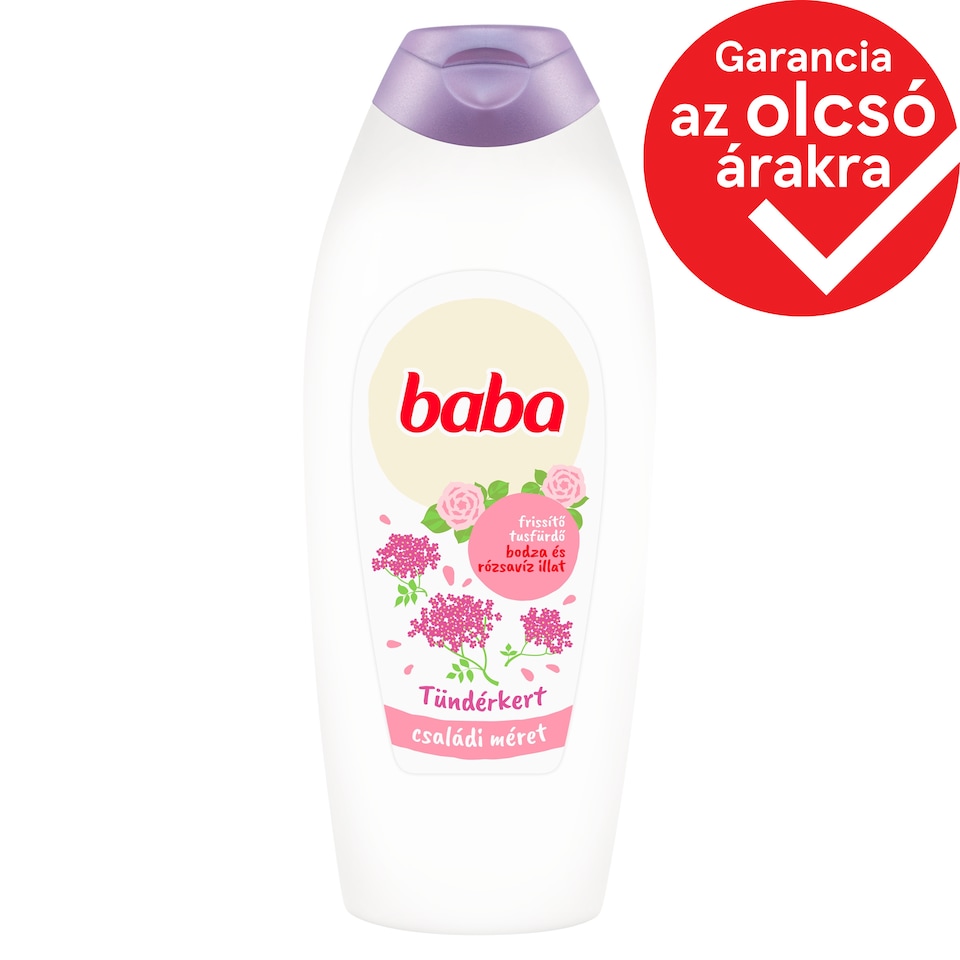 Baba Tündérkert bodza és rózsavíz illat frissítő tusfürdő 750 ml
