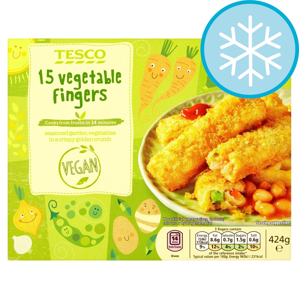 Tesco Meat Free 15 Vegetable Fingers 424G