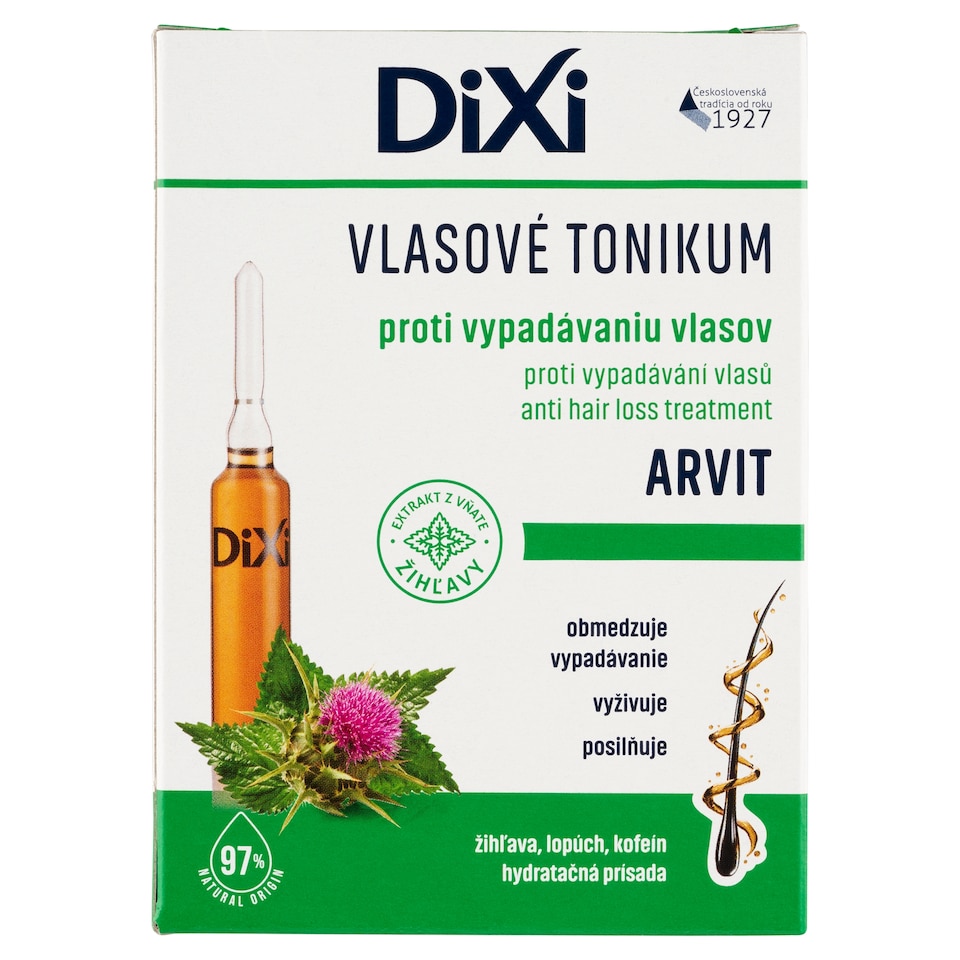 Obrázek 1 pro produkt Dixi Arvit vlasové tonikum proti vypadávání vlasů 7 x 10ml