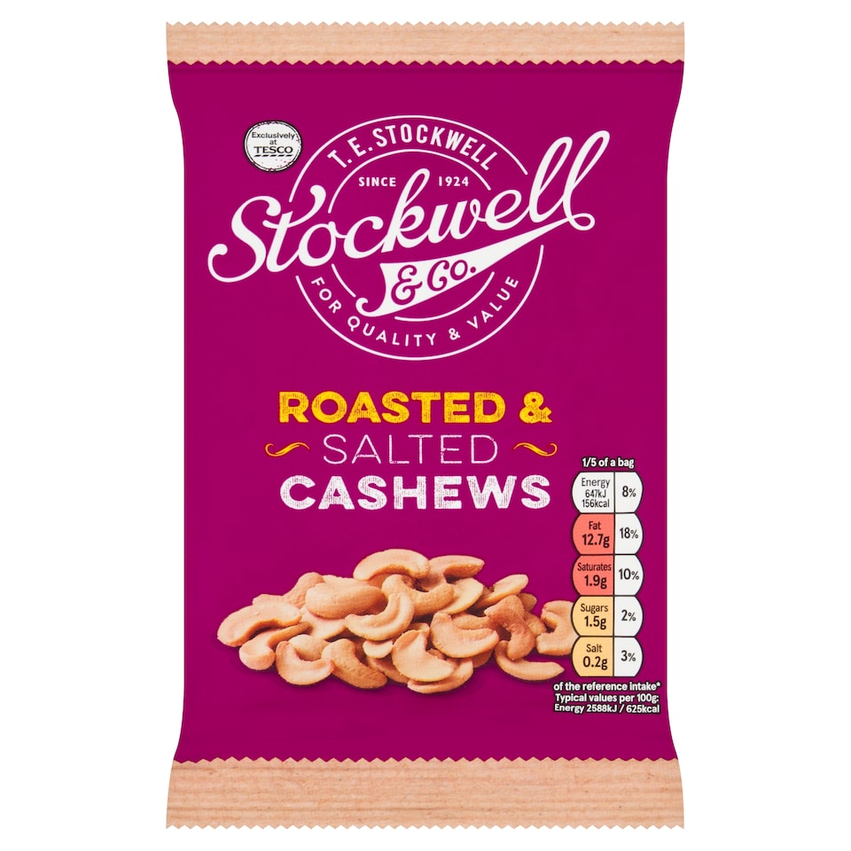 Stockwell & Co Roasted & Salted Cashews 125G
