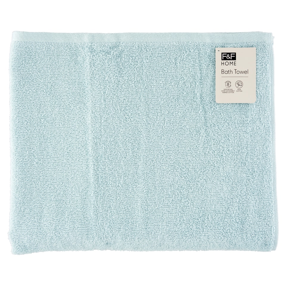 F&F Home Pale Blue Bath Towel 70 cm x 120 cm
