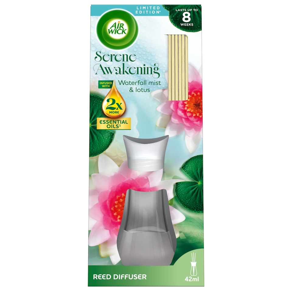 Air Wick Limited Edition Reed Diffuser Serene Awakening Waterfall mist & lotus 42ml