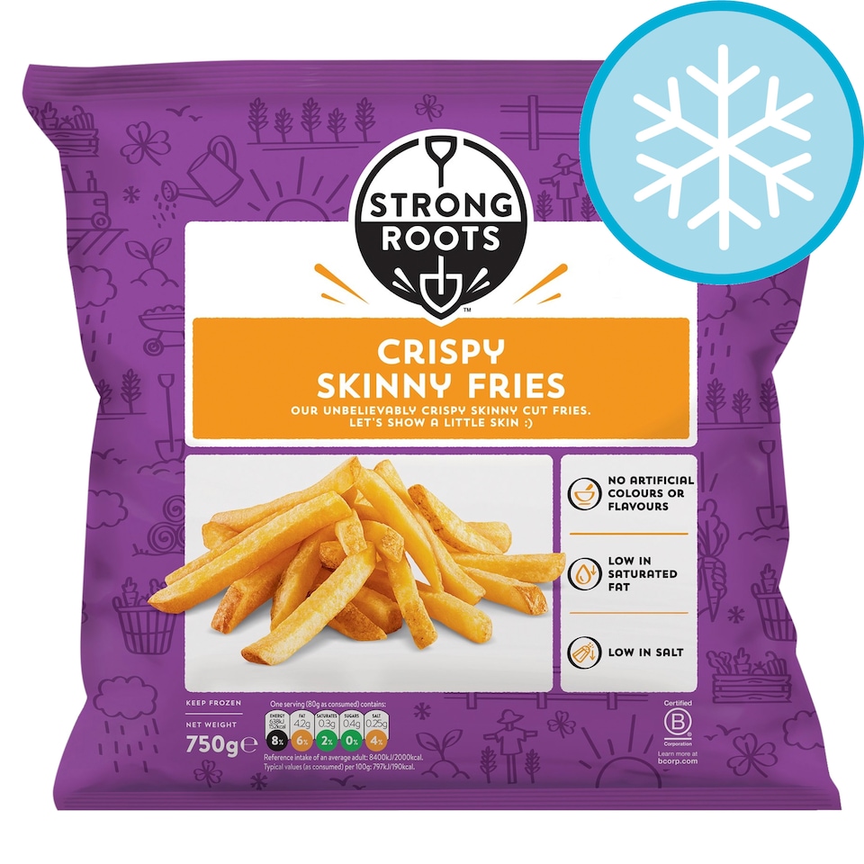 Strong Roots Crispy Skinny Fries 750G