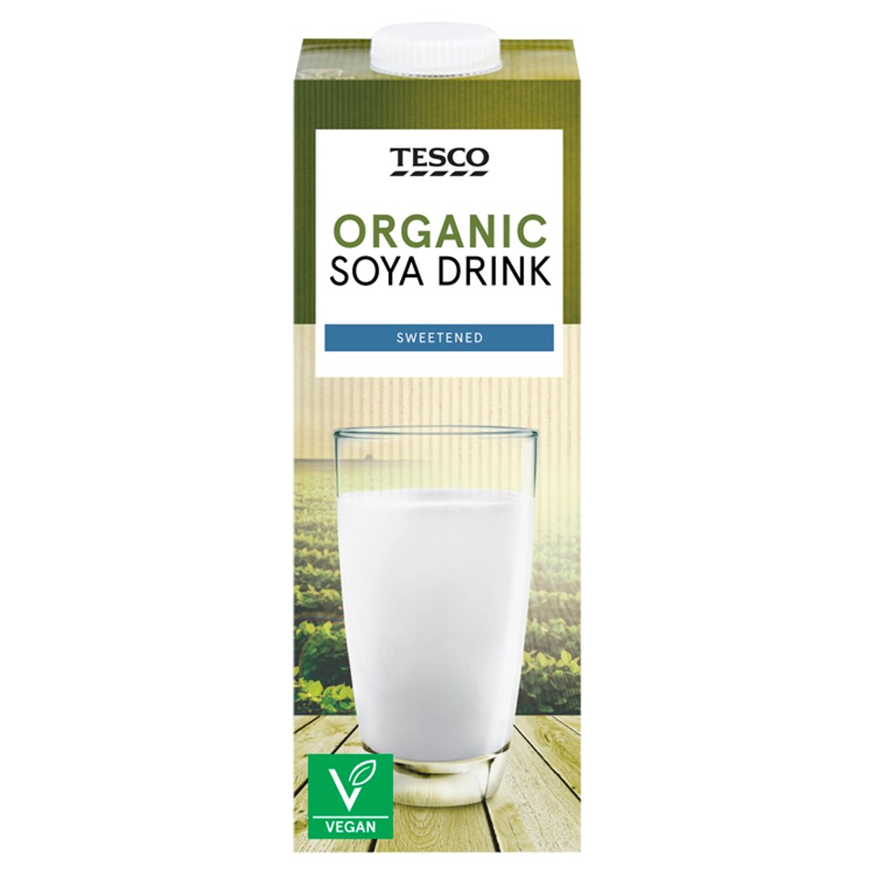 Tesco Organic Longlife Soya Drink Sweetened 1Ltr