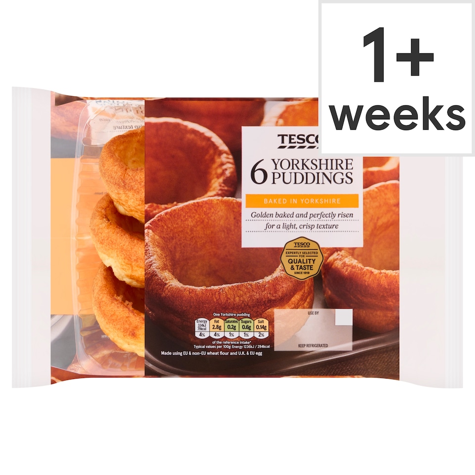 Tesco Yorkshire Puddings 6 Pack 180G