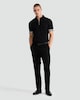 image 1 of The F&F Edit Textured Zip Neck Polo Shirt in Black