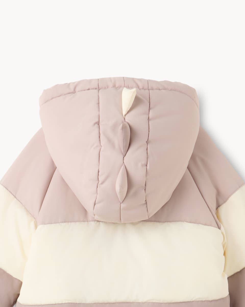 image 1 of F&F Baby Colour Block Padded Jacket in Neutral