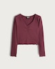 image 5 of OH ME OH MY Cotton Rich Ruched Lace Trim Top in Berry