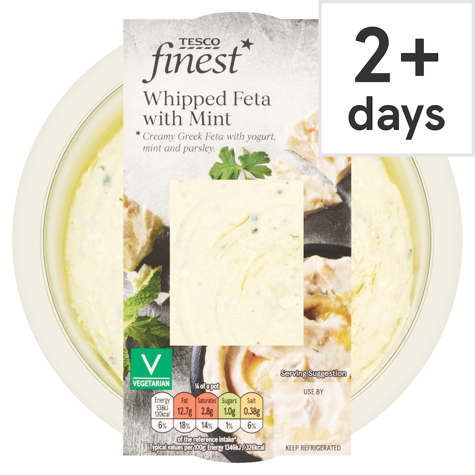 Tesco Finest Whipped Feta With Mint 160G