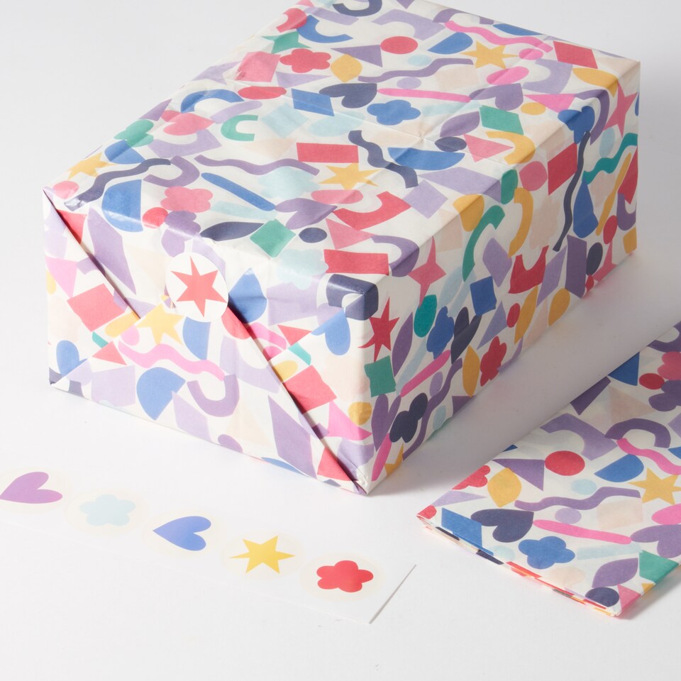 image 1 of Paperchase Rainbow 3 Pack Tissue Paper & Stickers