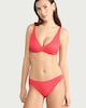 image 1 of F&F Ribbed High Leg Bikini Bottoms in Pink
