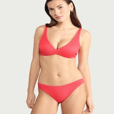 F&F Ribbed High Leg Bikini Bottoms in Pink