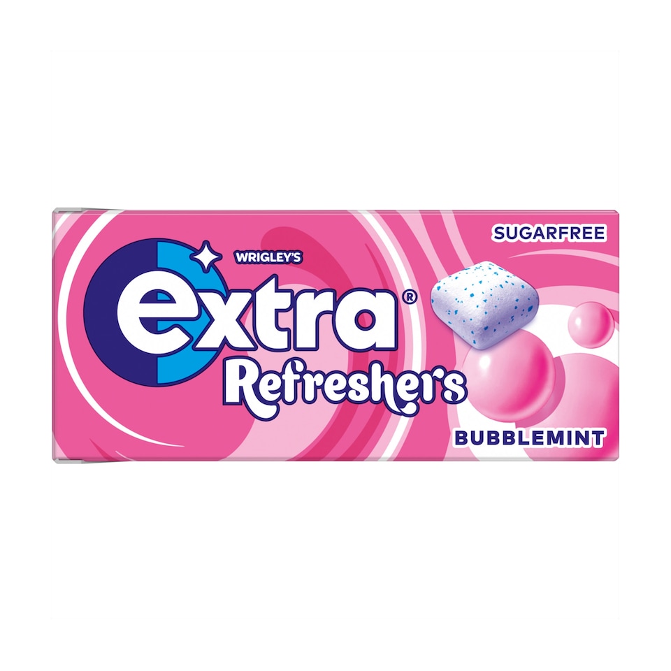 Extra Refreshers Bubblemint Sugarfree Chewing Gum Handy Box 7 pieces