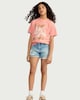 image 2 of F&F Girls Pure Cotton Saint Tropez Slogan T-Shirt in Coral