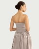 image 3 of F&F Striped Bandeau Midi Dress in Multi Brown