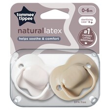 Tommee Tippee Cherry Latex Soother, 0-6m, Pack of 2