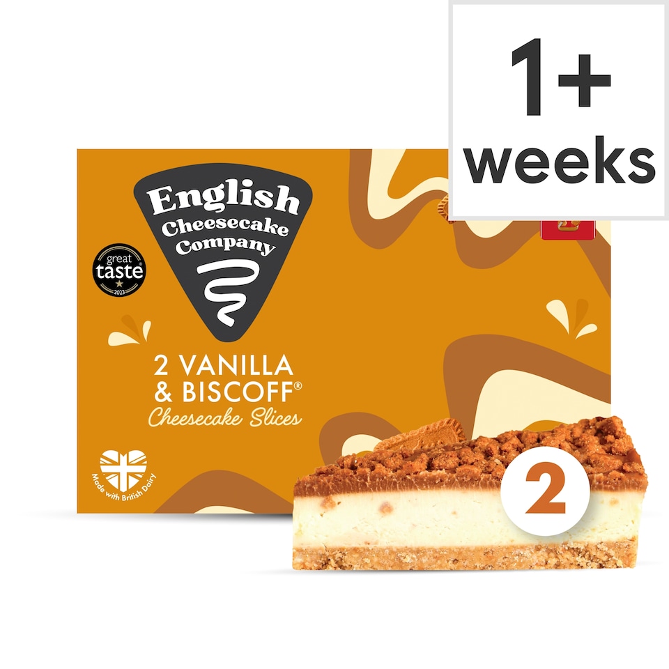 English Cheesecake Company 2 Vanilla & Biscoff Cheesecake Slices 180g