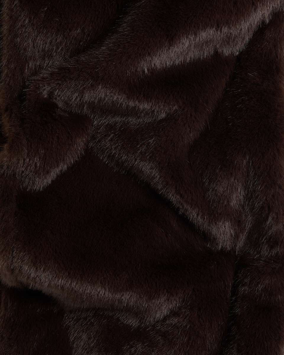image 1 of F&F Faux Fur Oversized Scarf in Brown
