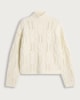 image 4 of F&F Ribbed High Neck Cable Knit Jumper with Wool in Cream
