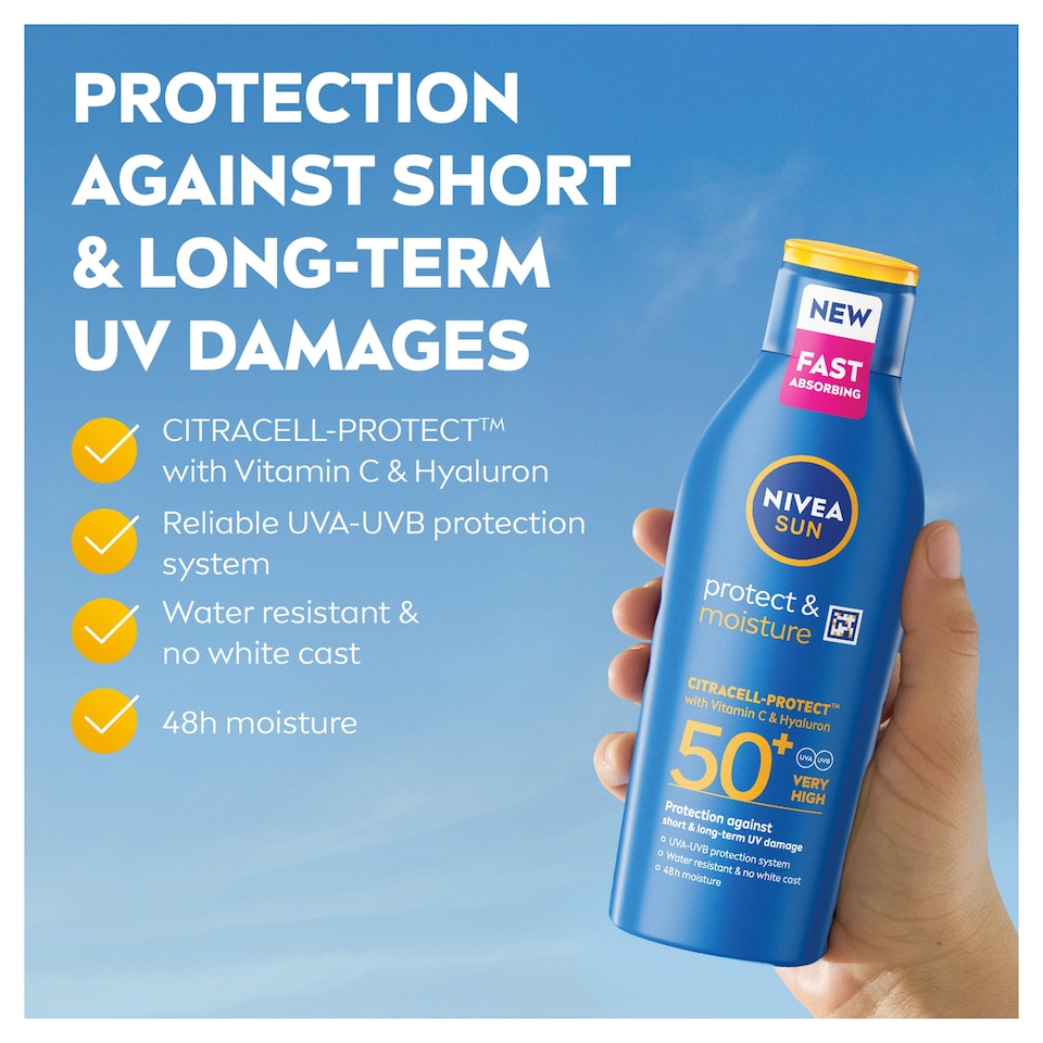 image 1 of NIVEA SUN Protect & Moisture Sun Cream Lotion SPF50+ 400ml