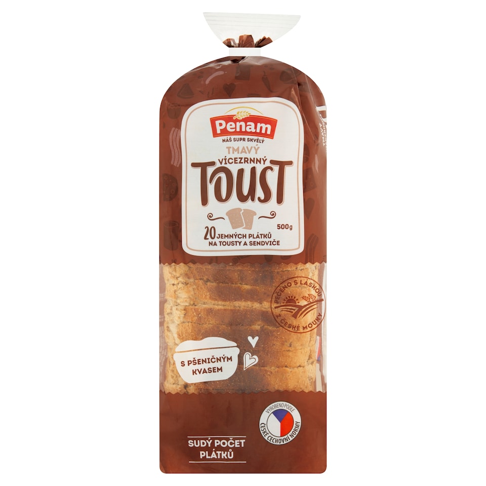 obrázok 1 z Penam Chlieb toastový tmavý viaczrnný 500 g