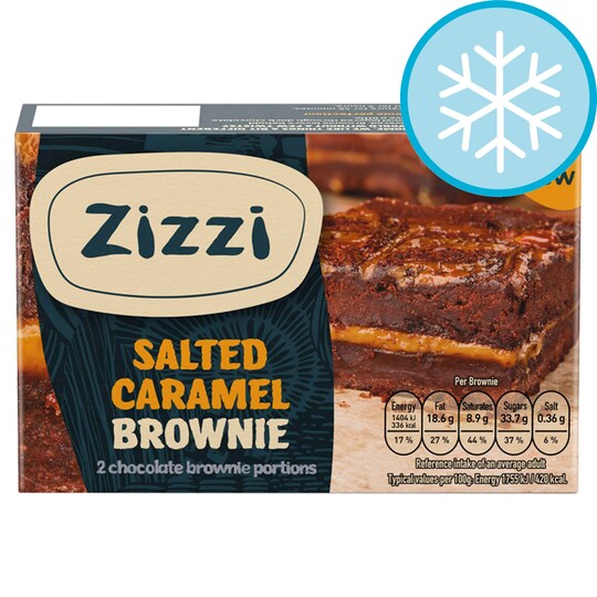 Zizzi Salted Caramel Brownies 2 Pack 160G Tesco Groceries