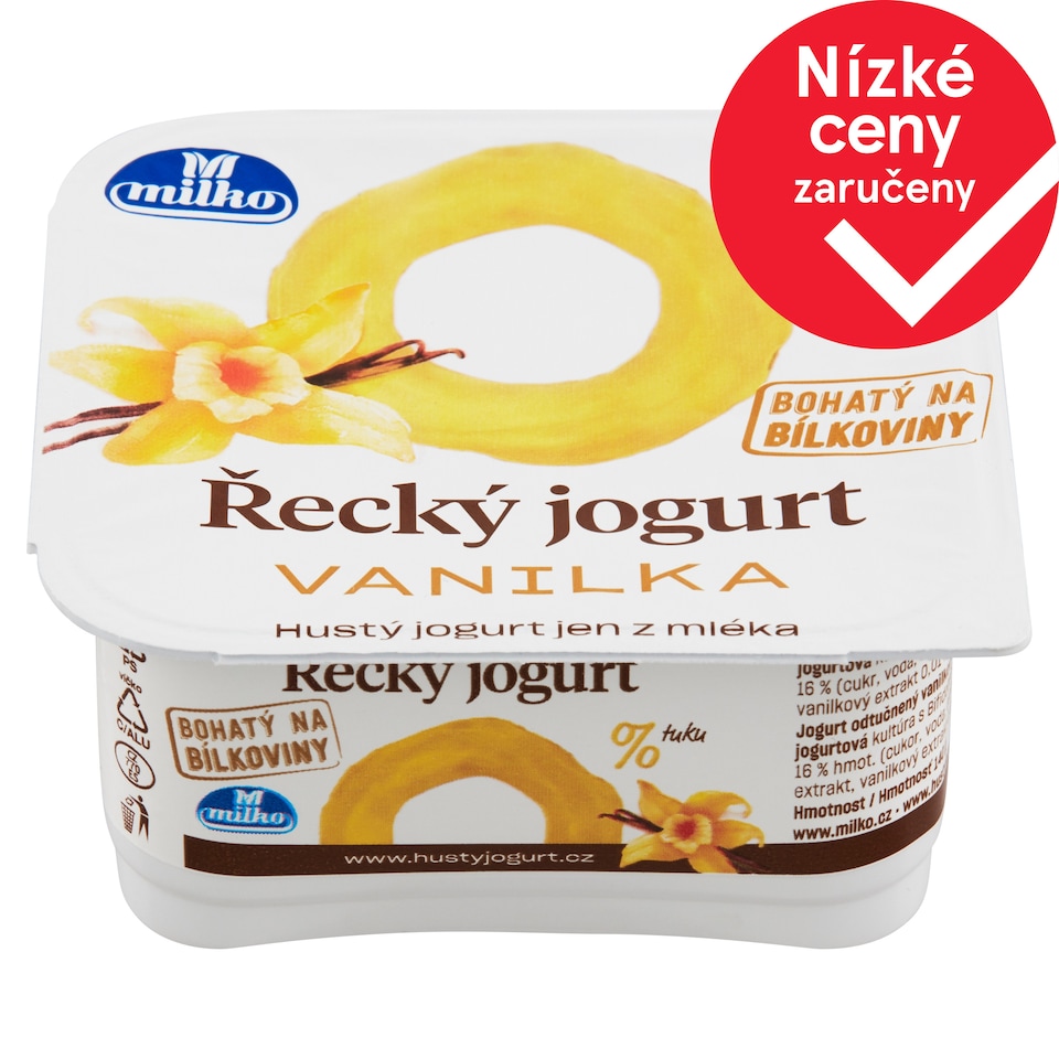 Milko Řecký jogurt vanilka 0 % 140g