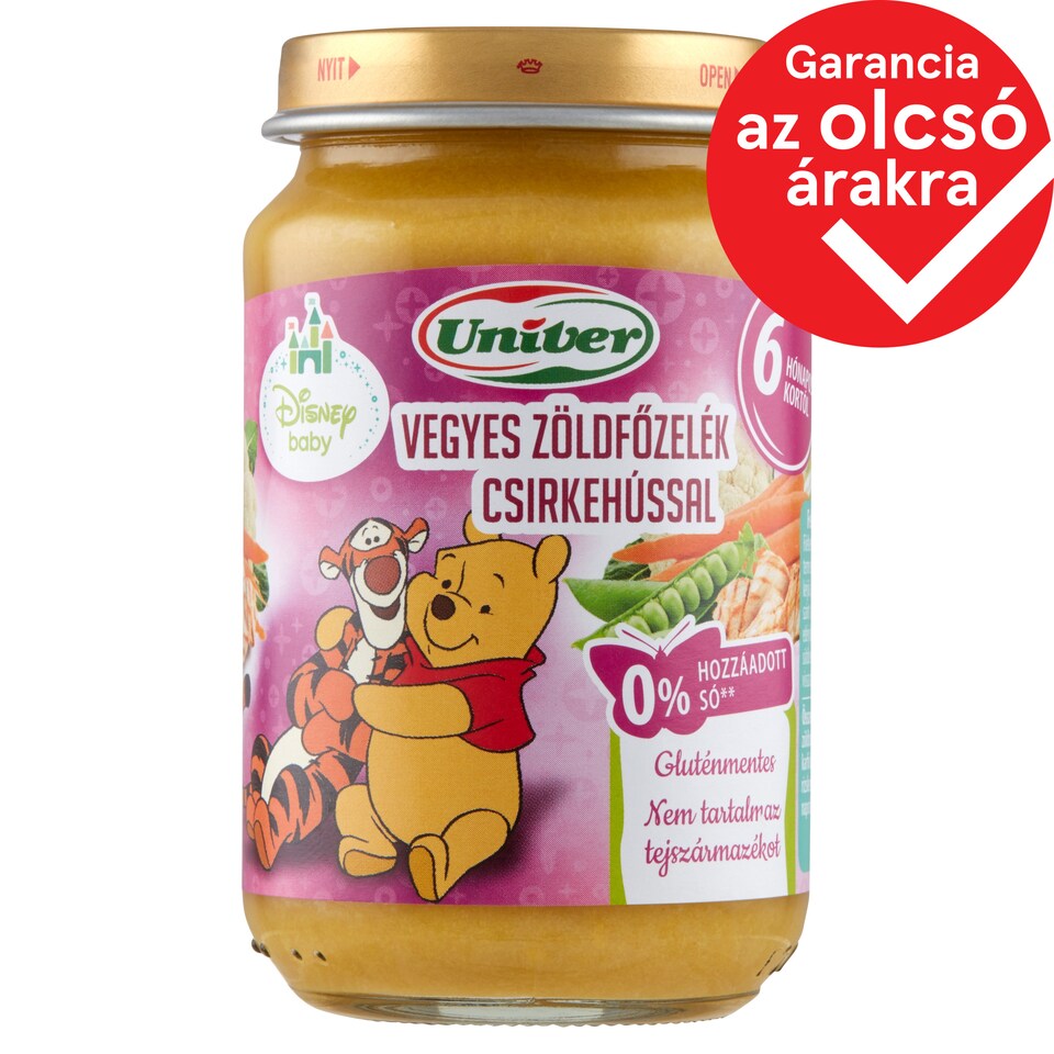 Univer vegyes zöldfőzelék csirkehússal bébiétel 6 hónapos kortól 163 g