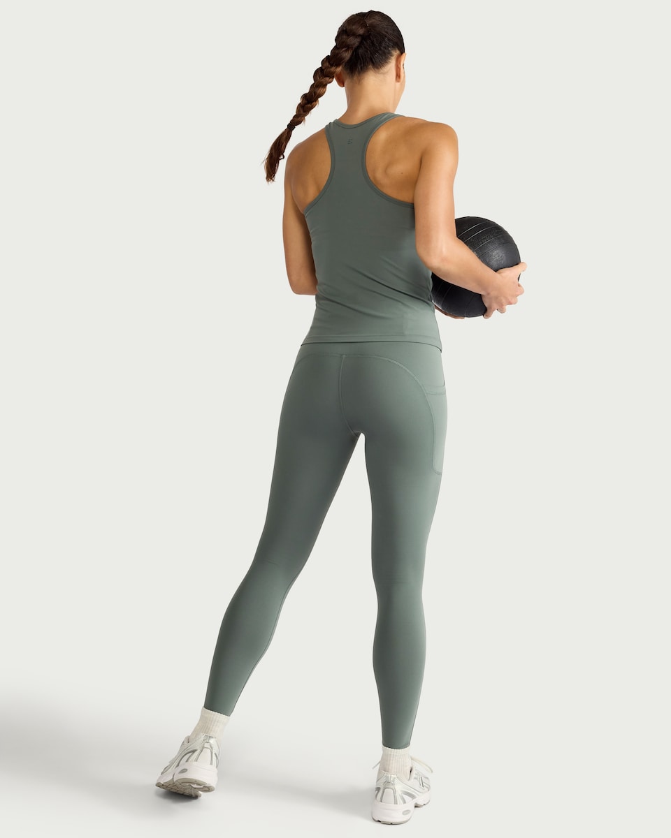 image 1 of F&F Active ULTRAMOVE High Waisted Pocket Leggings in Green
