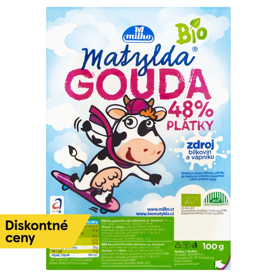 obrázok 1 z Milko Matylda Bio gouda 48% plátky 100 g
