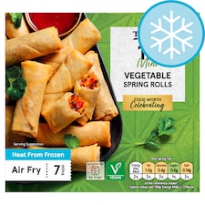 Tesco Frozen Mini Vegetable Spring Rolls 12 Pack 216g