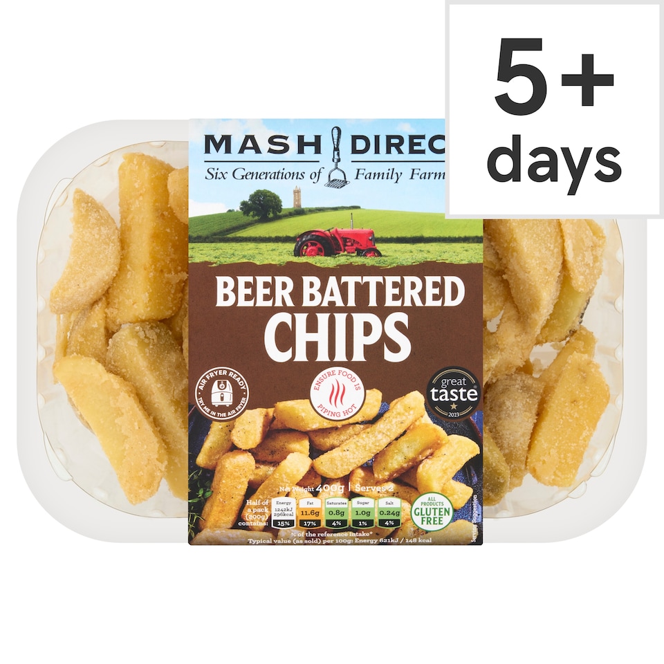 Mash Direct Beer Battered Chips 400G