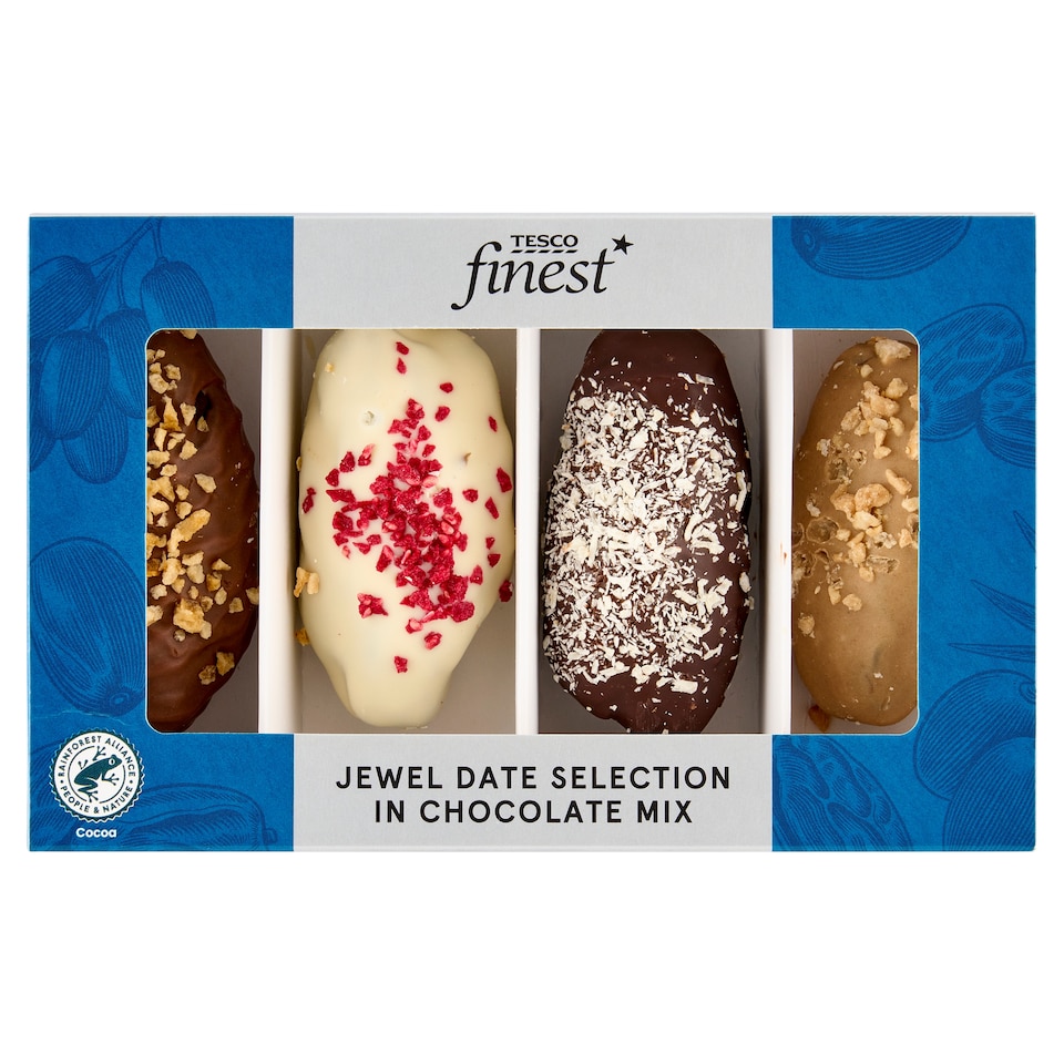 Tesco Finest Jewel Date Selection in Chocolate Mix 100g