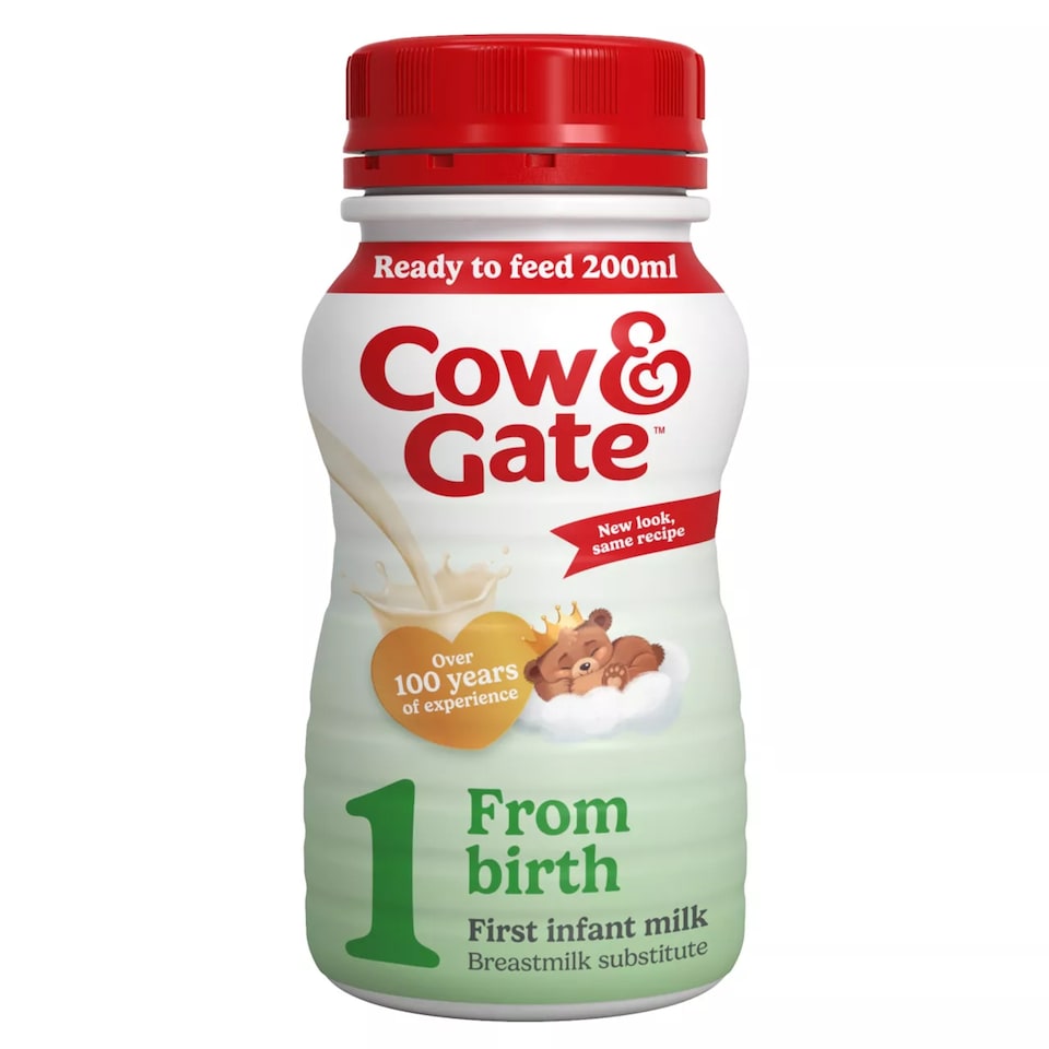 Cow & Gate 1 First Infant Baby Milk Formula Liquid Ready to Feed from Birth 200ml
