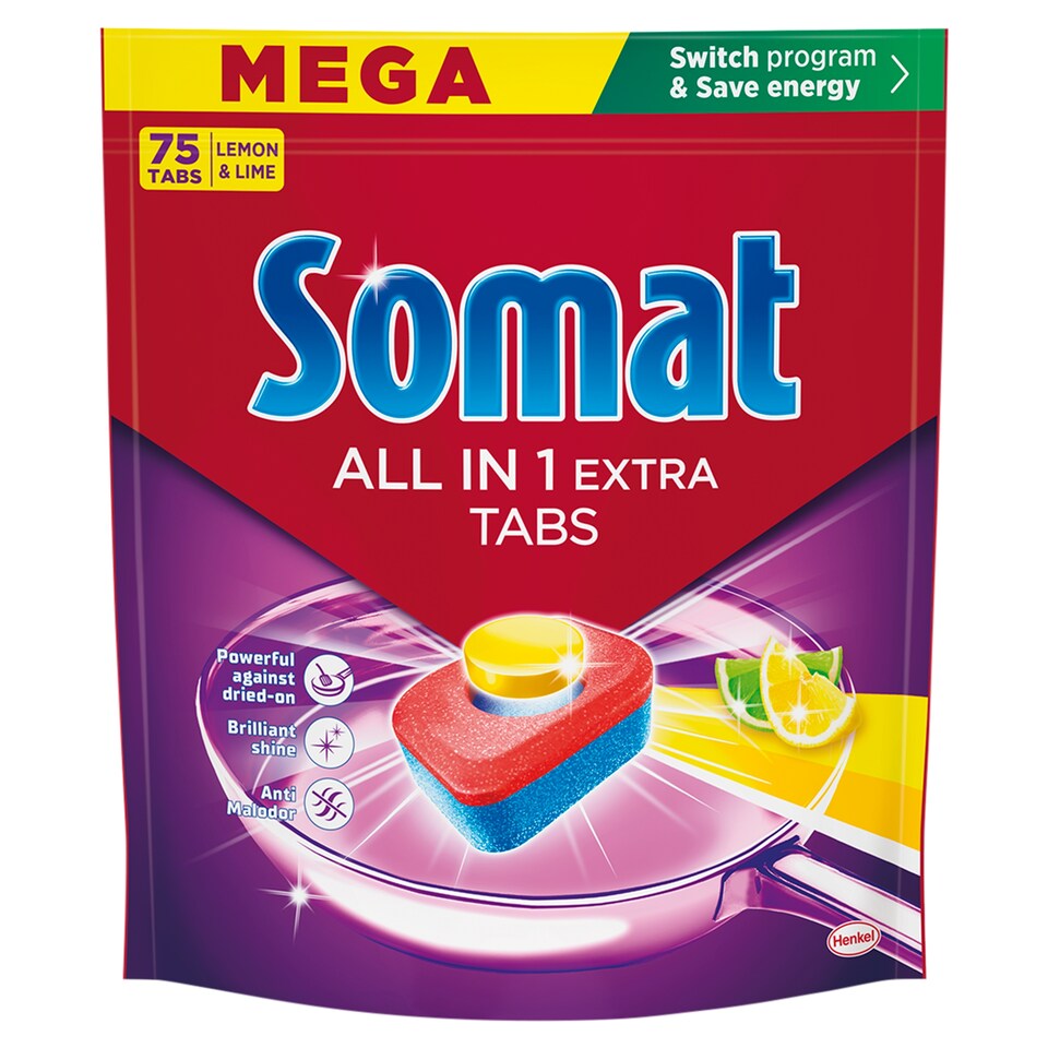 obrázok 1 z Somat All in 1 Extra Lemon & Lime tablety do umývačky riadu 75 ks 1245 g