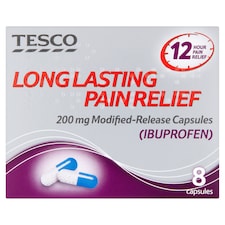 Tesco Health Long Lasting Pain Relief Modified-Release Capsules - Ibuprofen 8s