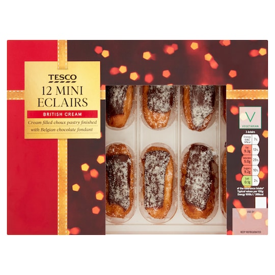 Tesco 12 Pack Mini Choclate Eclairs Tesco Groceries