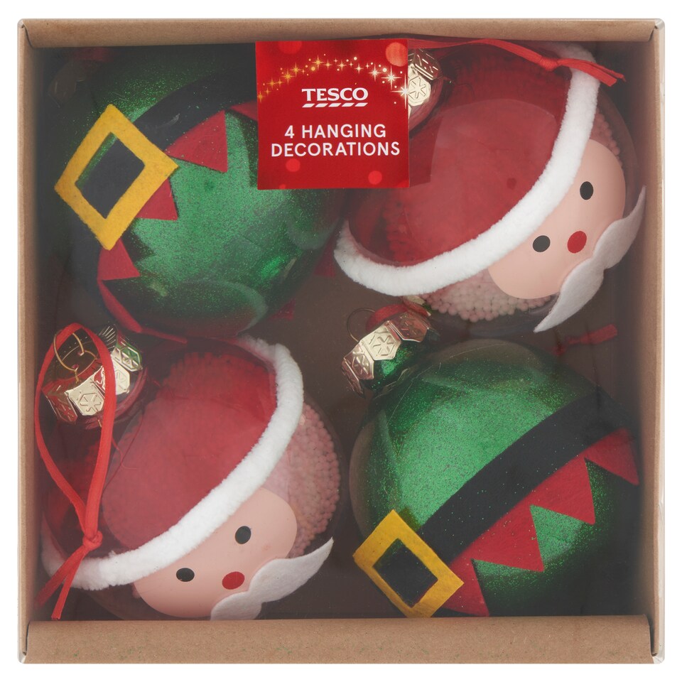 Tesco Santa Bauble závěsná dekorace 4 ks