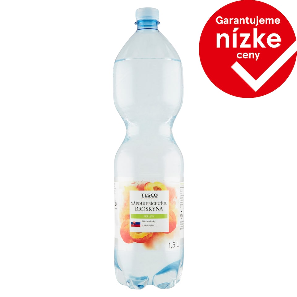 Tesco Nápoj s príchuťou broskyňa perlivý 1,5 l