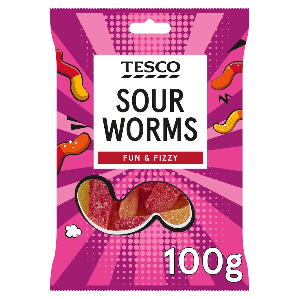 Tesco Neon Worms 100g