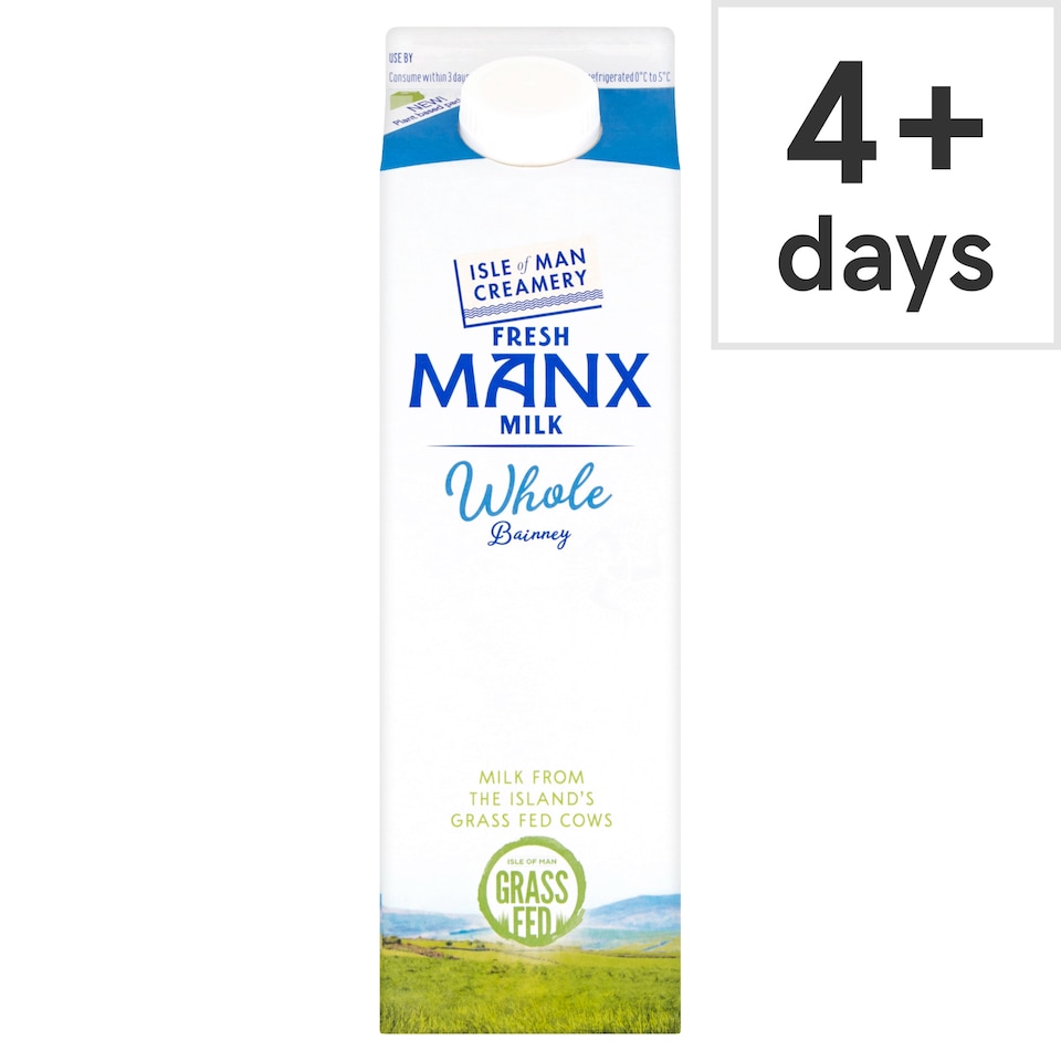 Isle Of Man Fresh Manx Milk Whole 1 Litre