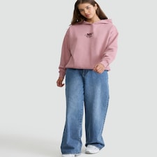 OH ME OH MY Cotton Rich NY Studio Slogan Hoodie in Pink