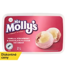 Ms Molly's Vanilla, Strawberry & Chocolate Flavour Ice Cream 2 L