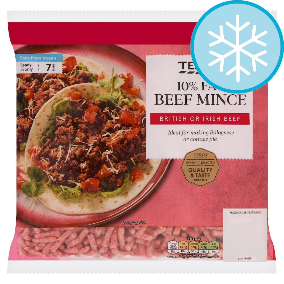Tesco 10% Fat Beef Mince 500g